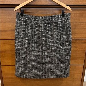 Elegant Black and White Tweed Skirt